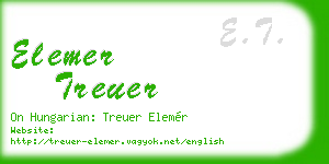 elemer treuer business card
