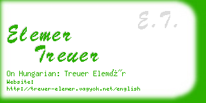 elemer treuer business card